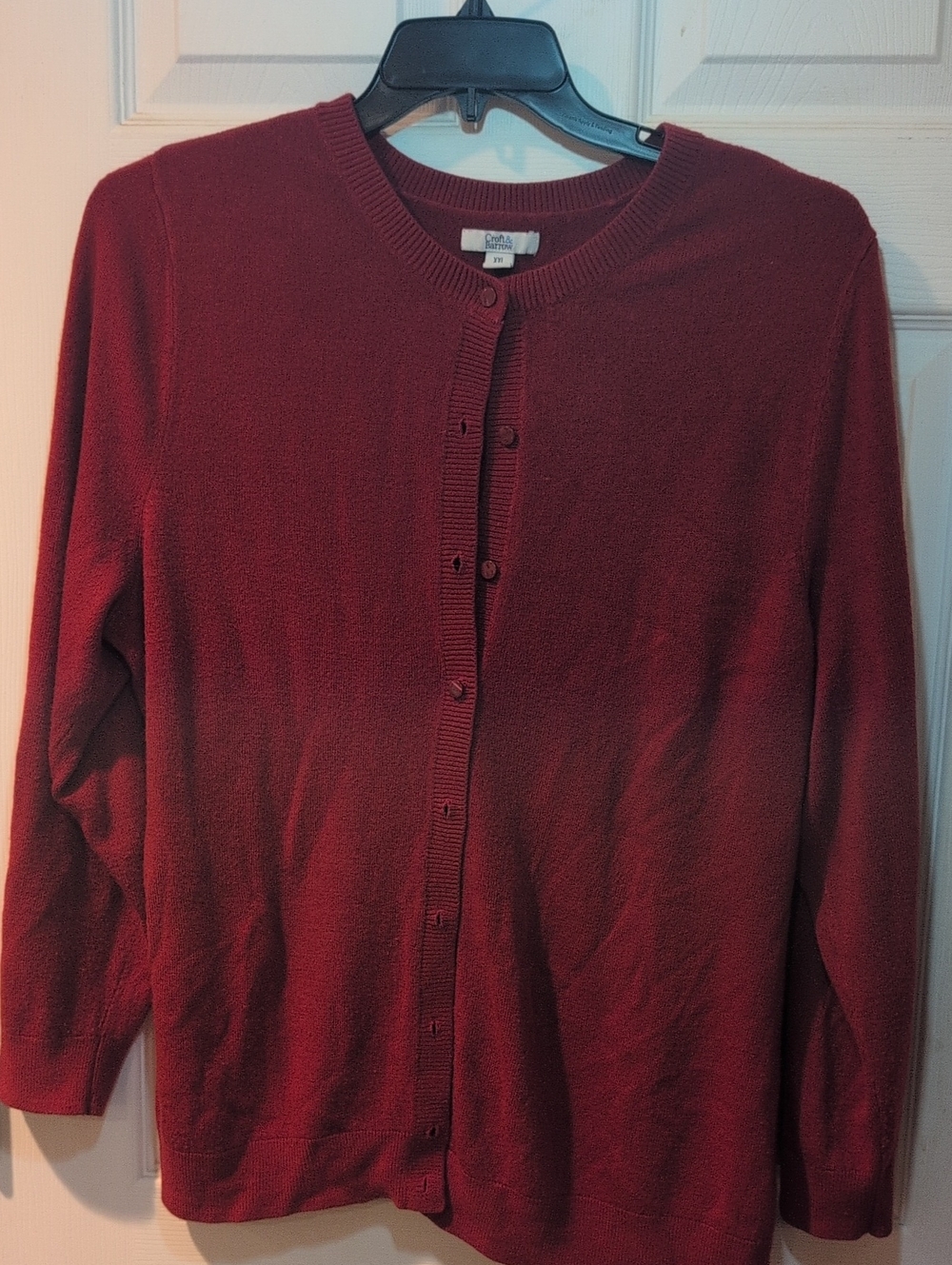 CLEARANCE! croft & barrow Women's Deep Red Button-Up Cardigan